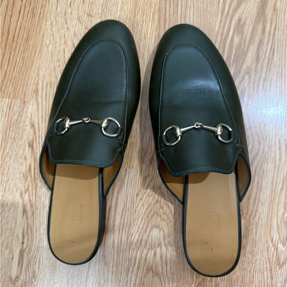 Gucci Princetown Slipper in dark green